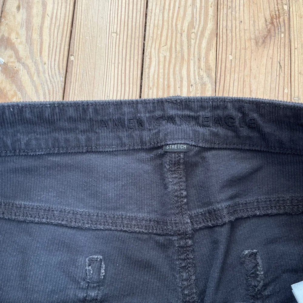 American Eagle Corduroy Pants Women Size 16 Long dark‎ gray y2k Stretch straight